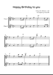 Happy Birthday to you - Flute Duet in G With Chords - Easy