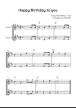 Happy Birthday to you - Violin Duet in D With Chords - Easy