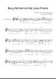 Bury Me Not on the Lone Prairie - Trumpet in C With Chords & Lyric - Easy