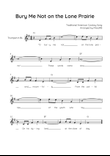 Bury Me Not on the Lone Prairie - Trumpet in F With Chords & Lyric - Easy