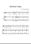 Red River Valley - Flute & Piano in C With Chords & Lyric - Easy