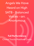 Angels We Have Heard on High SATB - Balanced Voices - arr. Anonymous