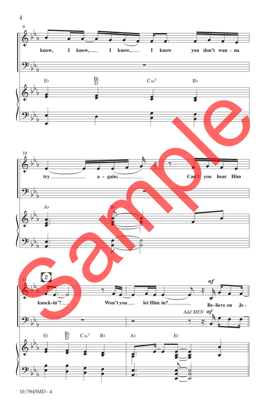 Believe on Jesus Choir - Sheet Music page 4