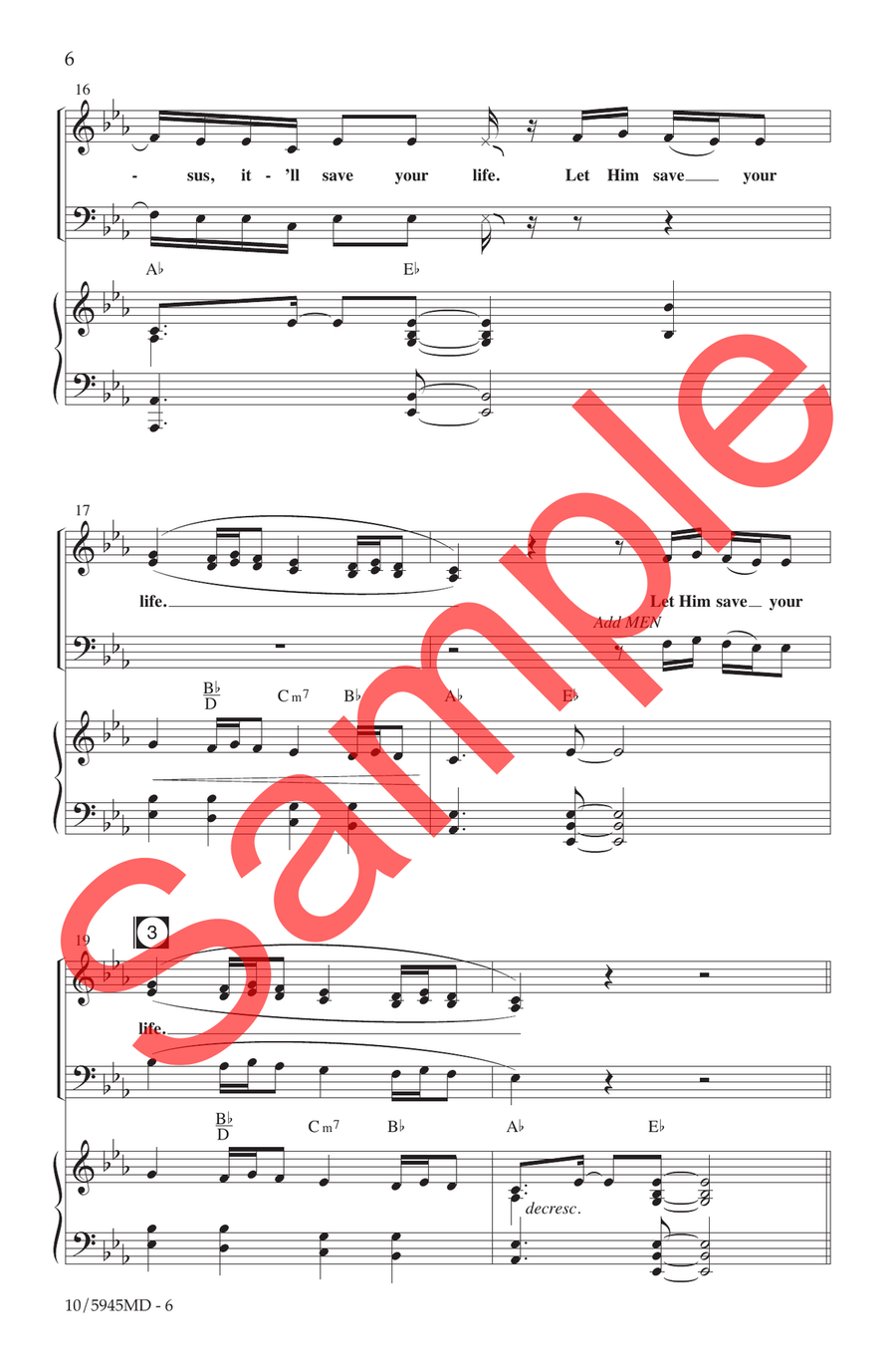 Believe on Jesus Choir - Sheet Music page 6