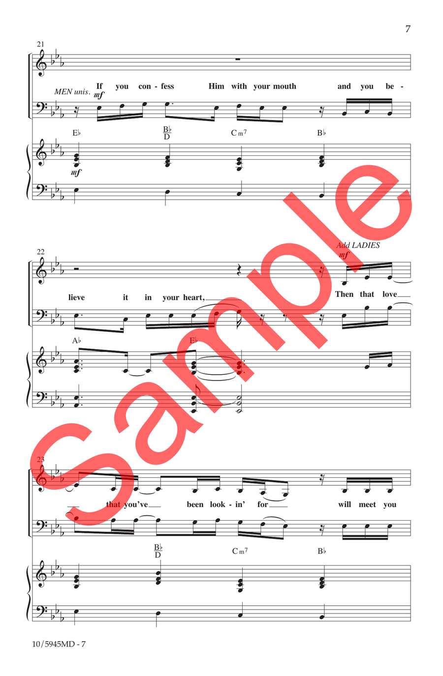 Believe on Jesus Choir - Sheet Music page 7