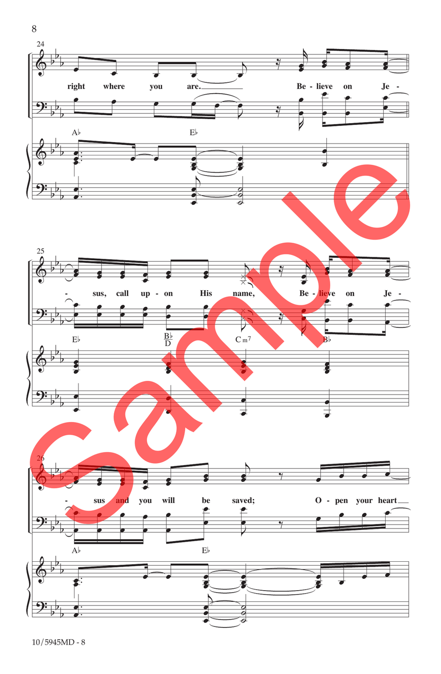 Believe on Jesus Choir - Sheet Music page 8