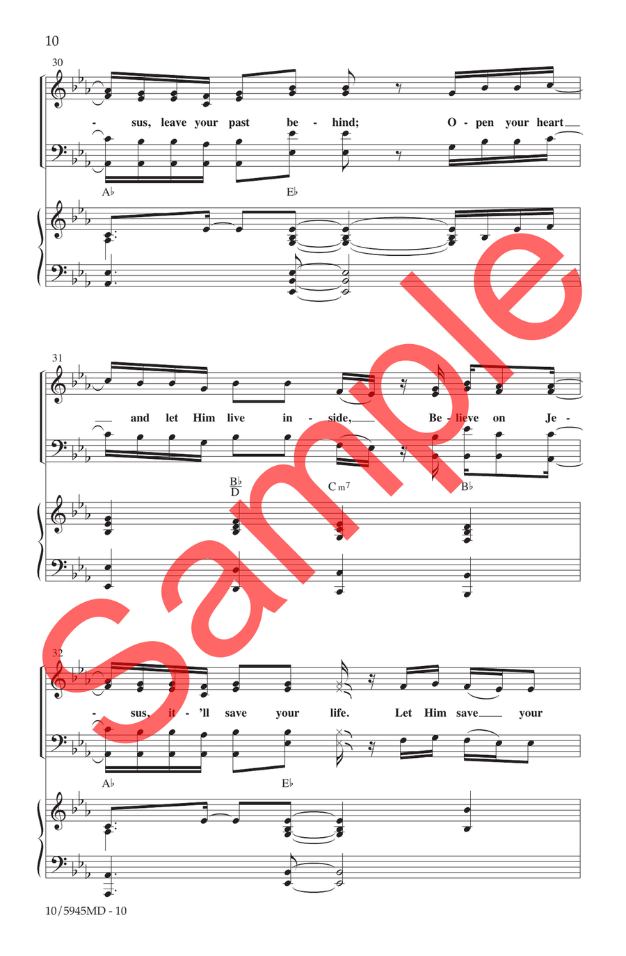 Believe on Jesus Choir - Sheet Music page 9