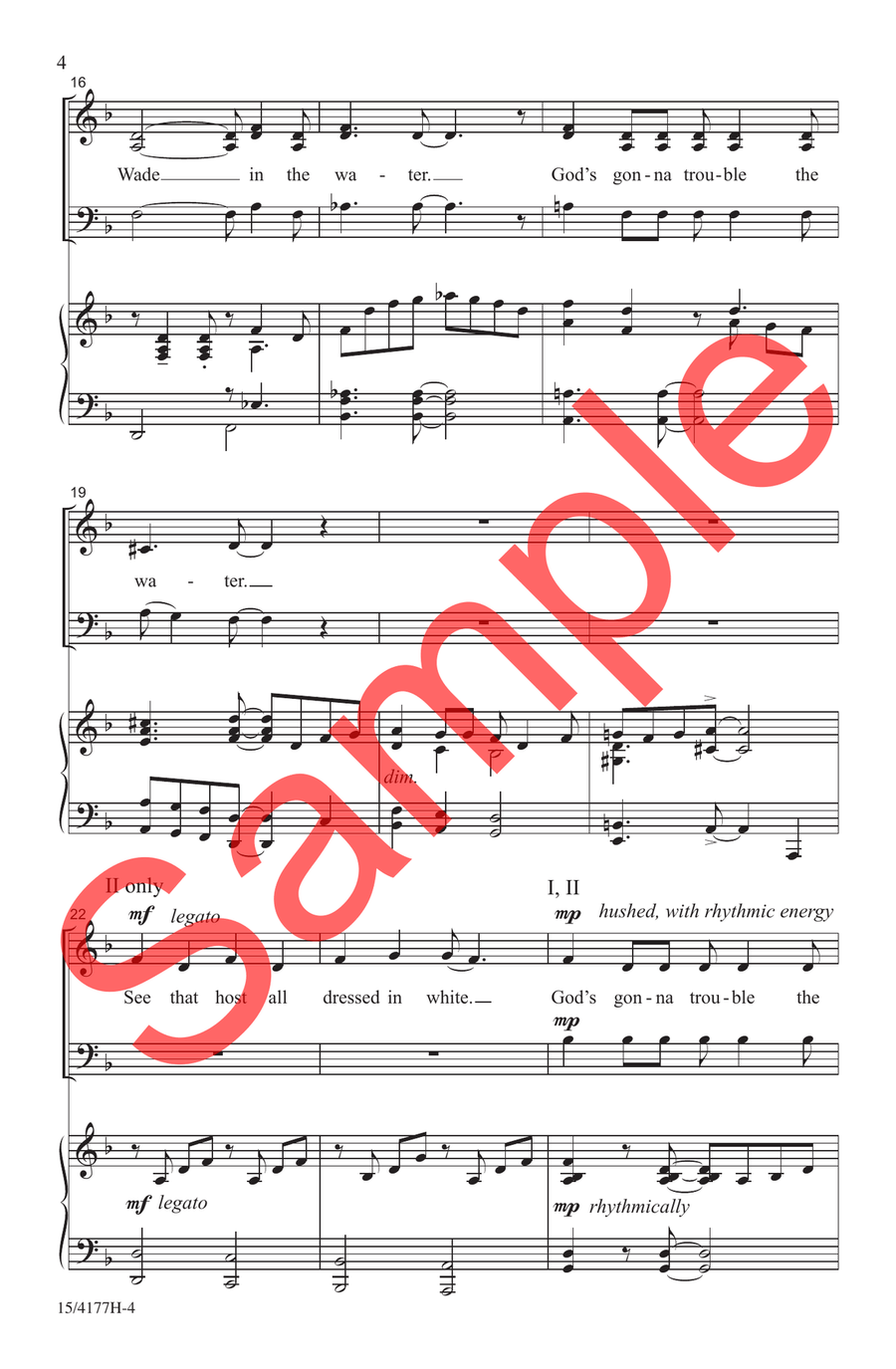 Wade in the Water Choir - Sheet Music page 4
