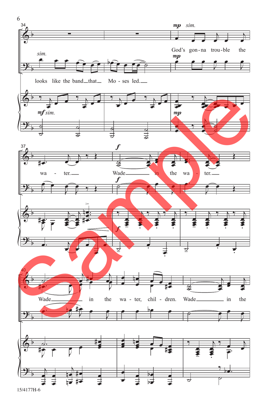 Wade in the Water Choir - Sheet Music page 5