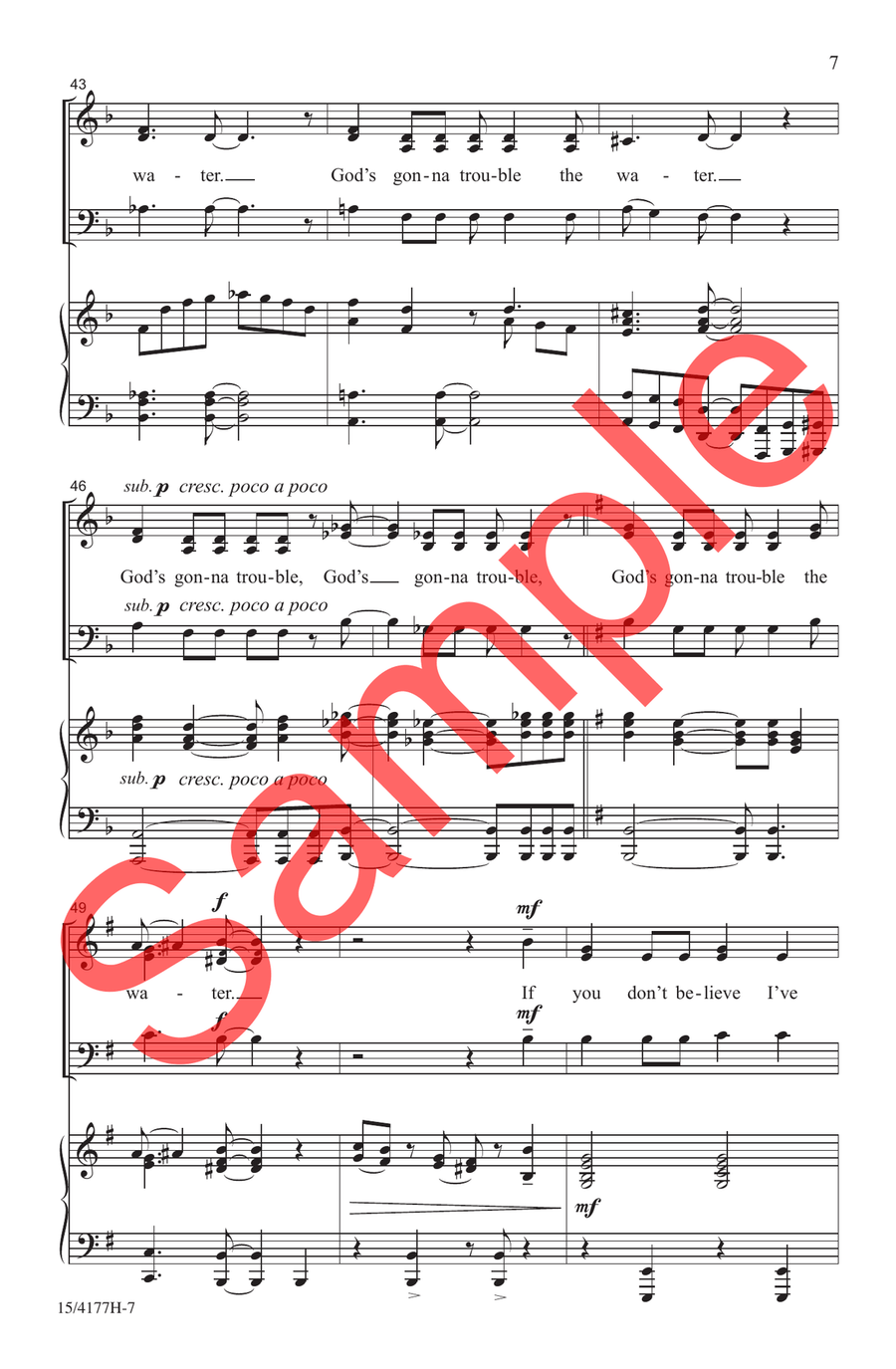 Wade in the Water Choir - Sheet Music page 6