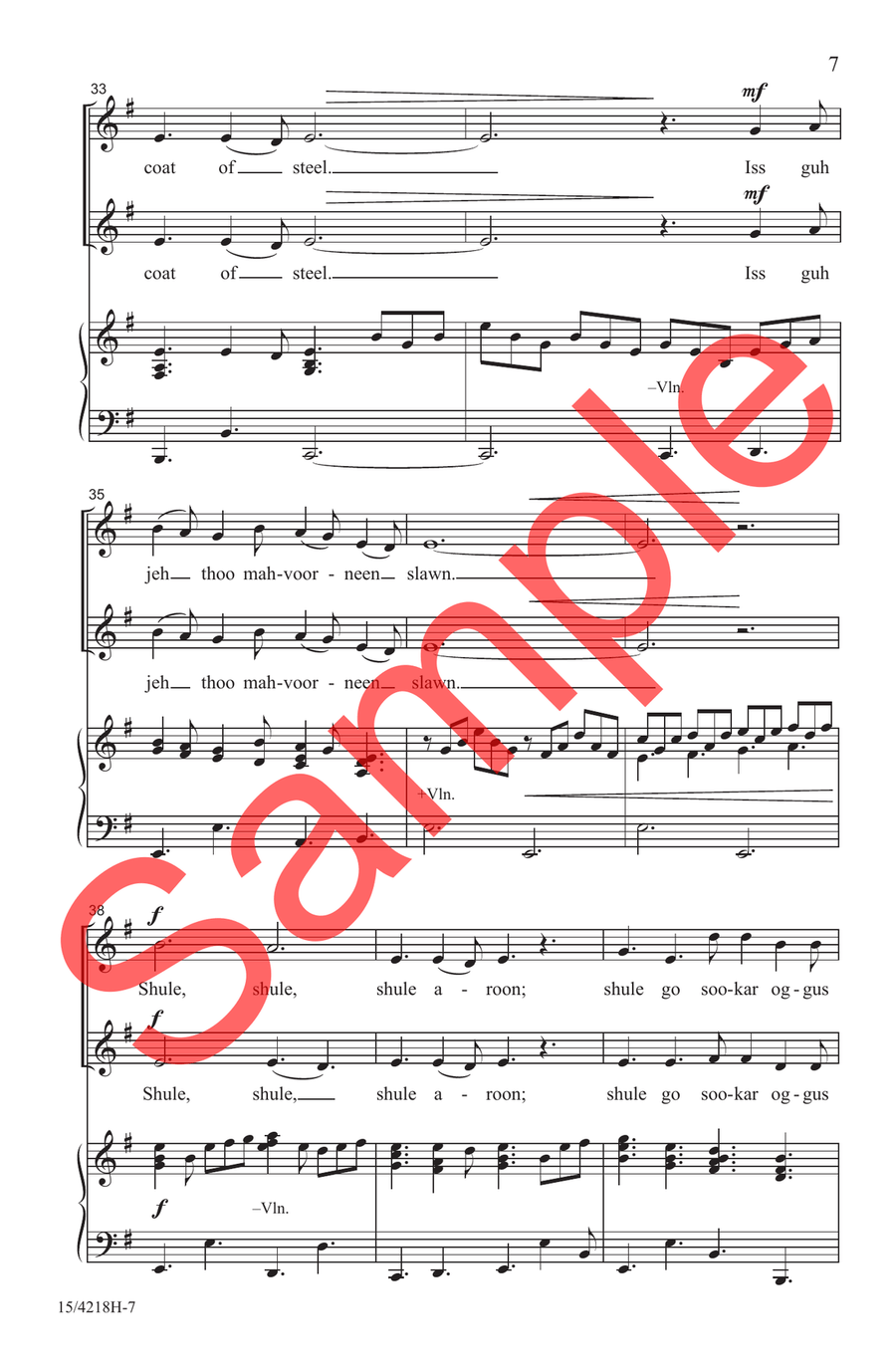 Shule Aroon Choir - Sheet Music page 5