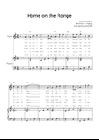 Home on the Range - Flute & Piano in C With Chords & Lyric - Easy