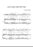 Just a Closer Walk With Thee - Cello & Piano in E With Chords & Lyric - Intermediate