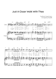 Just a Closer Walk With Thee - Cello & Piano in G With Chords & Lyric - Intermediate