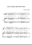 Just a Closer Walk With Thee - Flute & Piano in C With Chords & Lyric - Intermediate