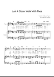 Just a Closer Walk With Thee - Flute & Piano in E With Chords & Lyric - Intermediate