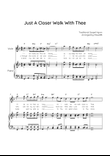 Just a Closer Walk With Thee - Violin & Piano in F With Chords & Lyric - Intermediate