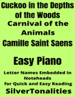 Cuckoo in the Depths of the Woods Carnival of the Animals Easy Piano Sheet Music