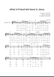 What a Friend We have in Jesus - Trumpet in D With Chords & Lyric - Easy
