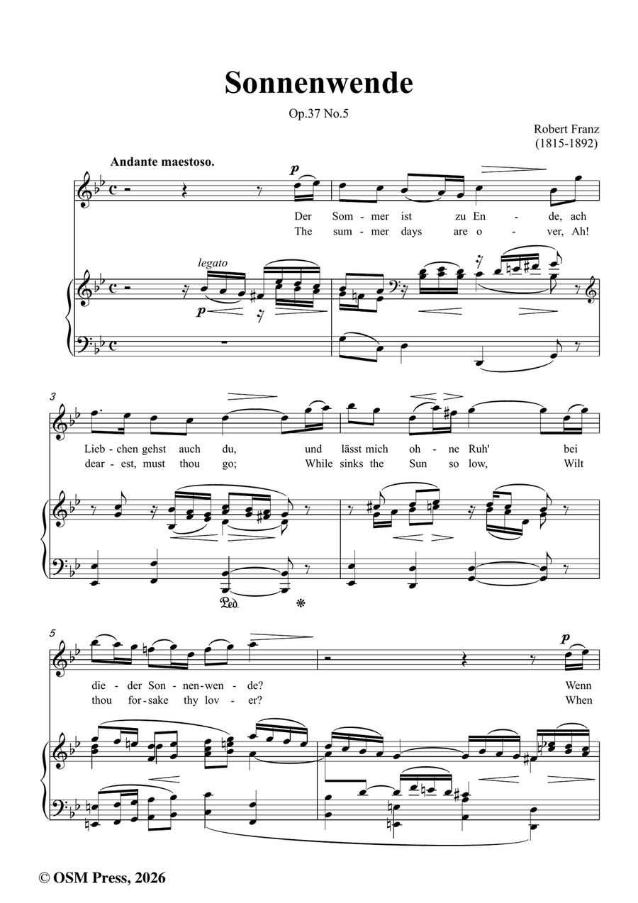 R. Franz-Sonnenwende,in g minor by Robert Franz Piano, Vocal - Digital Sheet Music page 2
