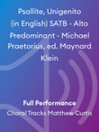 Psallite, Unigenito (in English) SATB - Alto Predominant - Michael Praetorius, ed. Maynard Klein