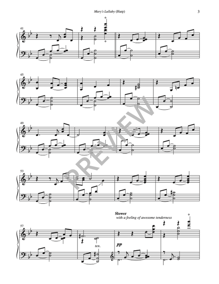 Mary's Lullaby - Instrument edition Harp - Sheet Music page 3