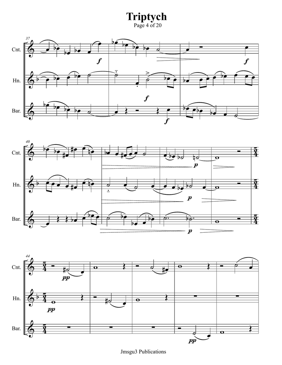 Guthrie: Triptych for Brass Trio by James M. Guthrie Brass Trio - Digital Sheet Music page 4