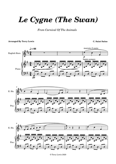 Le Cygne (The Swan) Cor Anglais and Piano