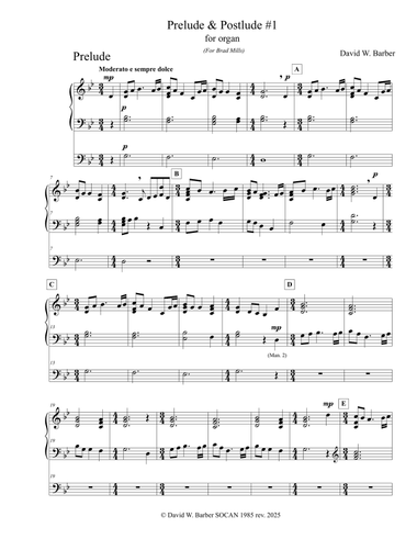 Prelude & Postlude #1 for Organ