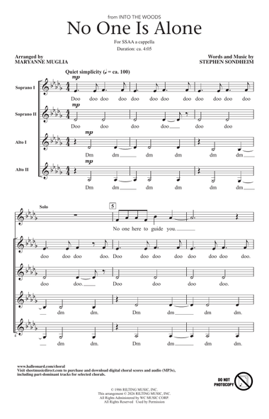 No One Is Alone (from Into The Woods) (arr. MaryAnne Muglia)