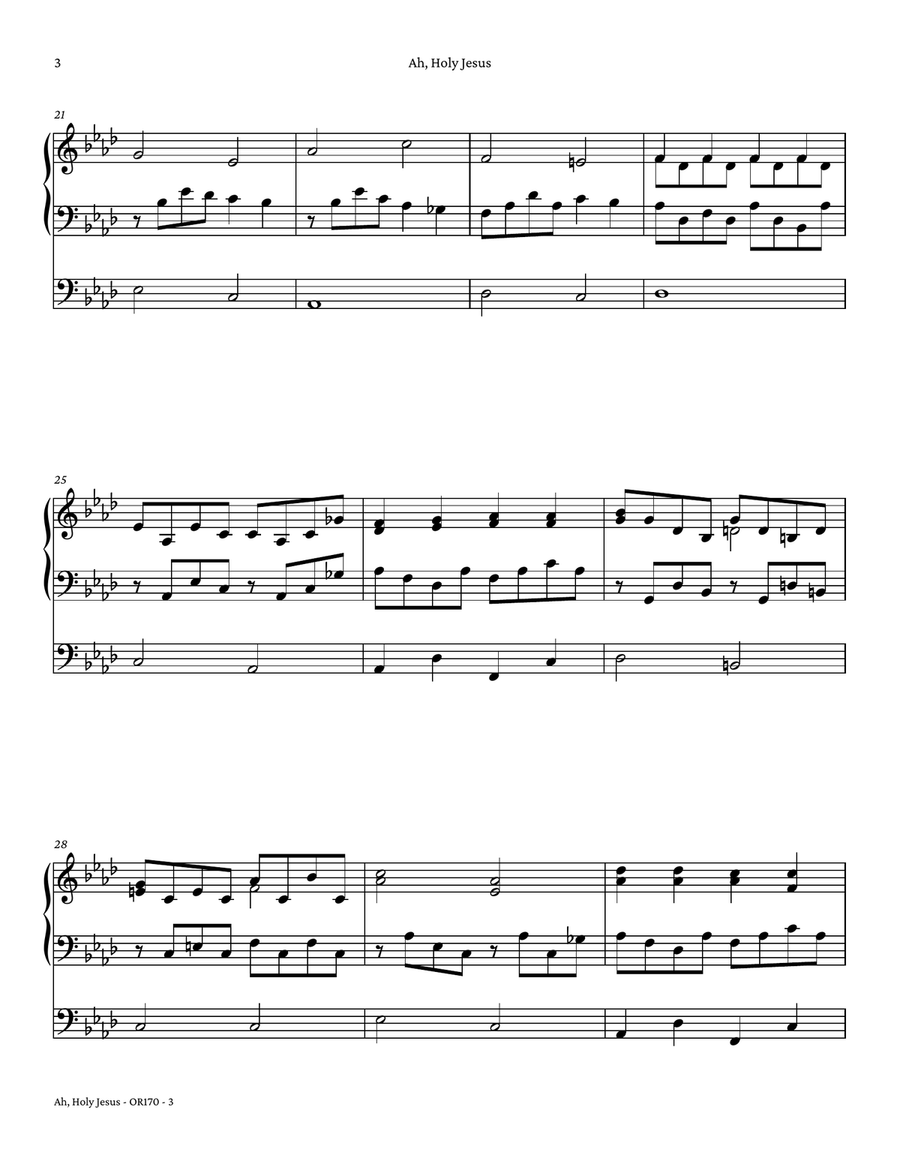 Ah, Holy Jesus [HERZLIEBSTER JESU] by Johann Cruger Organ Solo - Digital Sheet Music page 4