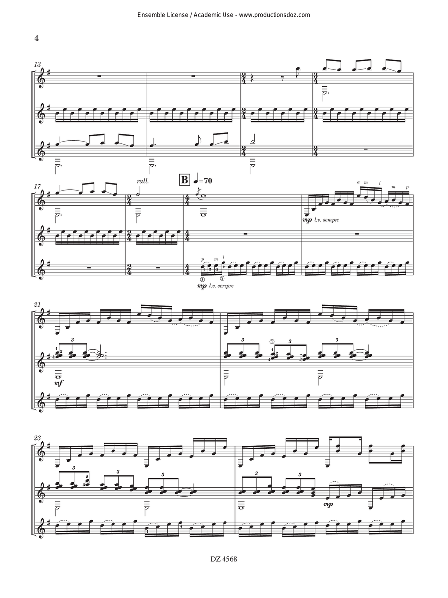 Le drøm de la bergère Guitar Ensemble - Digital Sheet Music page 4