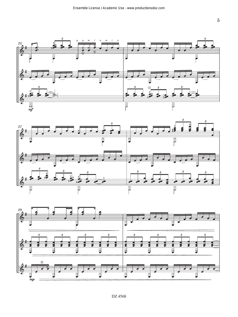 Le drøm de la bergère Guitar Ensemble - Digital Sheet Music page 5