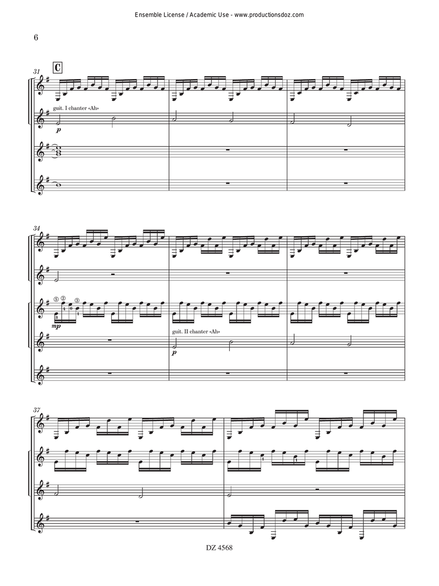 Le drøm de la bergère Guitar Ensemble - Digital Sheet Music page 6