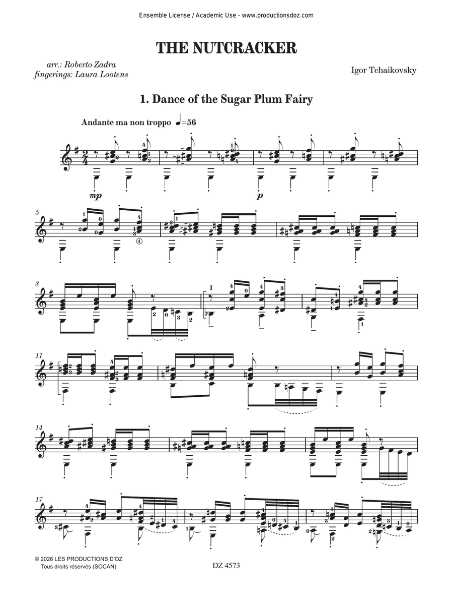 The Nutcracker by Peter Ilyich Tchaikovsky Classical Guitar - Digital Sheet Music page 3