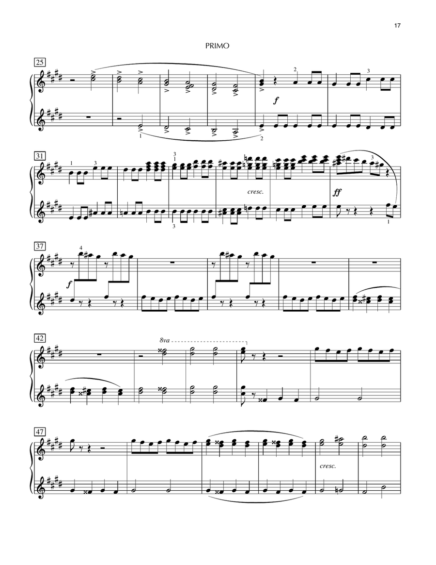 A Midsummer Night's Dream Overture, Excerpt by Felix Bartholdy Mendelssohn 1 Piano, 4-Hands - Digital Sheet Music page 4