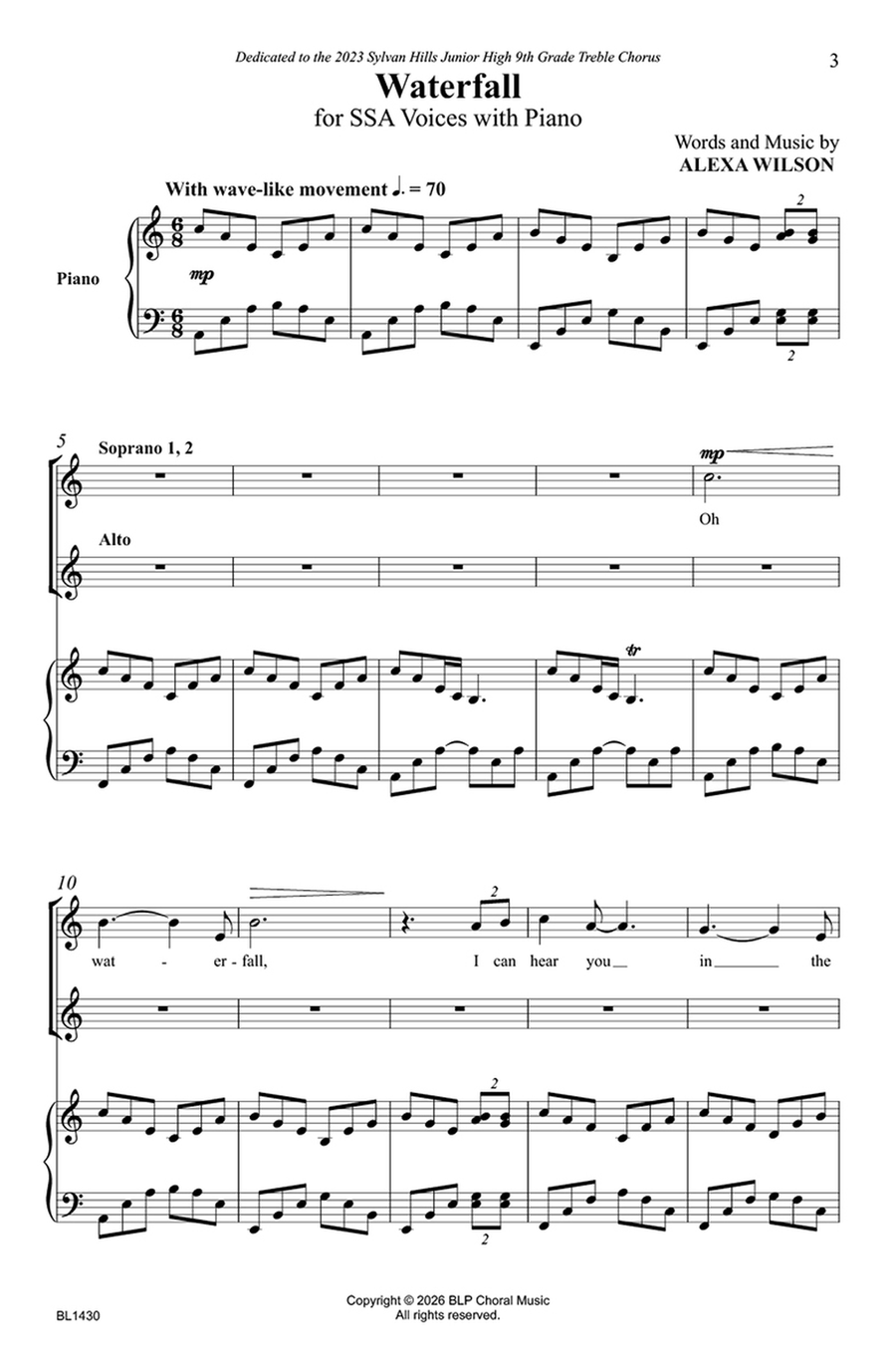 Waterfall SSA - Sheet Music page 2