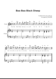 Baa Baa Black Sheep - Flute & Piano in C With Chords & Lyric - Easy
