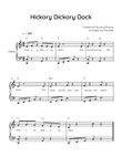 Hickory Dickory Dock - Piano in C With Chords & Lyric - Easy