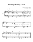 Hickory Dickory Dock - Piano in A With Chords & Lyric - Easy