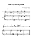 Hickory Dickory Dock - Flute & Piano in C With Chords & Lyric - Easy