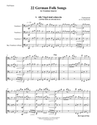22 German Folk Songs for Trombone Quartet Brass Quartet scores gallery preview page 3