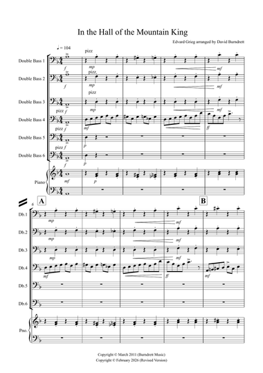 In the Hall of the Mountain King – Double Bass Choir (Flexible Mixed-Ability Edition-optional piano)