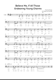Believe Me, If All those Endearing Young Charms - Cello in F With Lyric & Chords