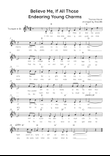 Believe Me, If All those Endearing Young Charms - Flute in C With Lyric & Chords