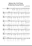 Believe Me, If All those Endearing Young Charms - Flute in Bb With Lyric & Chords