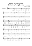 Believe Me, If All those Endearing Young Charms - Flute in F With Lyric & Chords