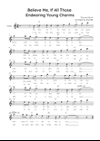 Believe Me, If All those Endearing Young Charms - Violin in C With Lyric & Chords