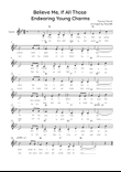 Believe Me, If All those Endearing Young Charms - Voice in Bb With Lyric & Chords