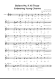 Believe Me, If All those Endearing Young Charms - Violin in F With Lyric & Chords